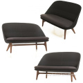 Mid-Century Fiberglass Lounge Fabric Loveseat Solo Sofa